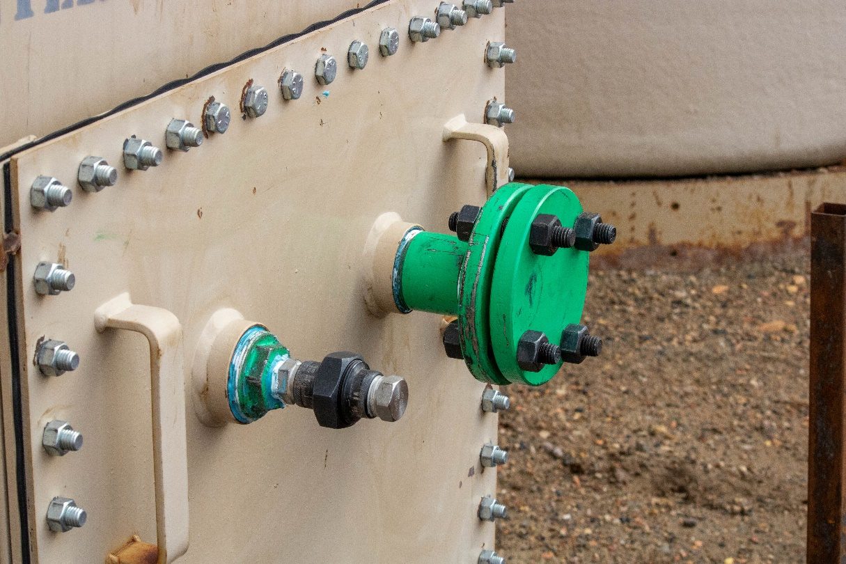 Victaulic Greenhead anode receiver installed on a heater treater