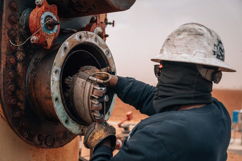 Field technician working a fire tube flange