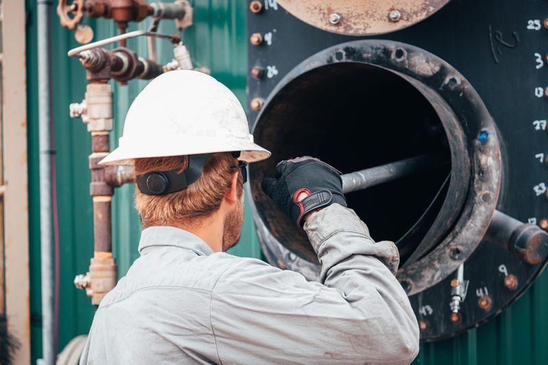 Scanning a fire tube through the open vessel